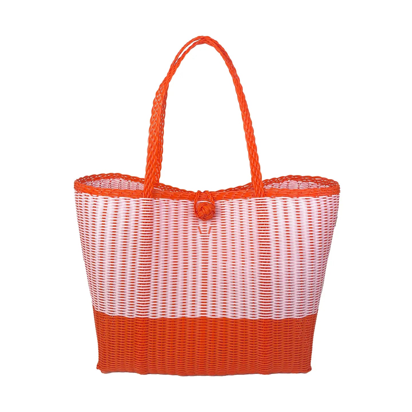 The Lilley Line Medium Market Bag in Baby Pink & Orange