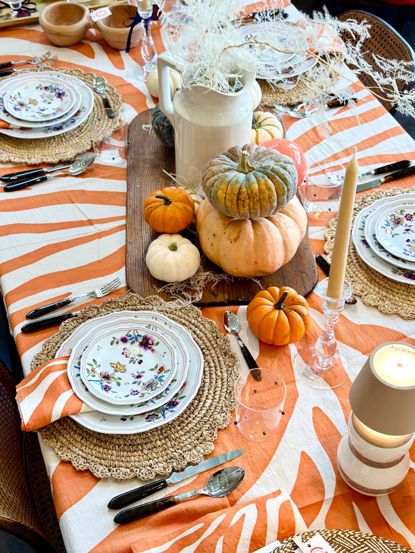 Summerill & Bishop S/6 Orange Zebra Linen Napkins