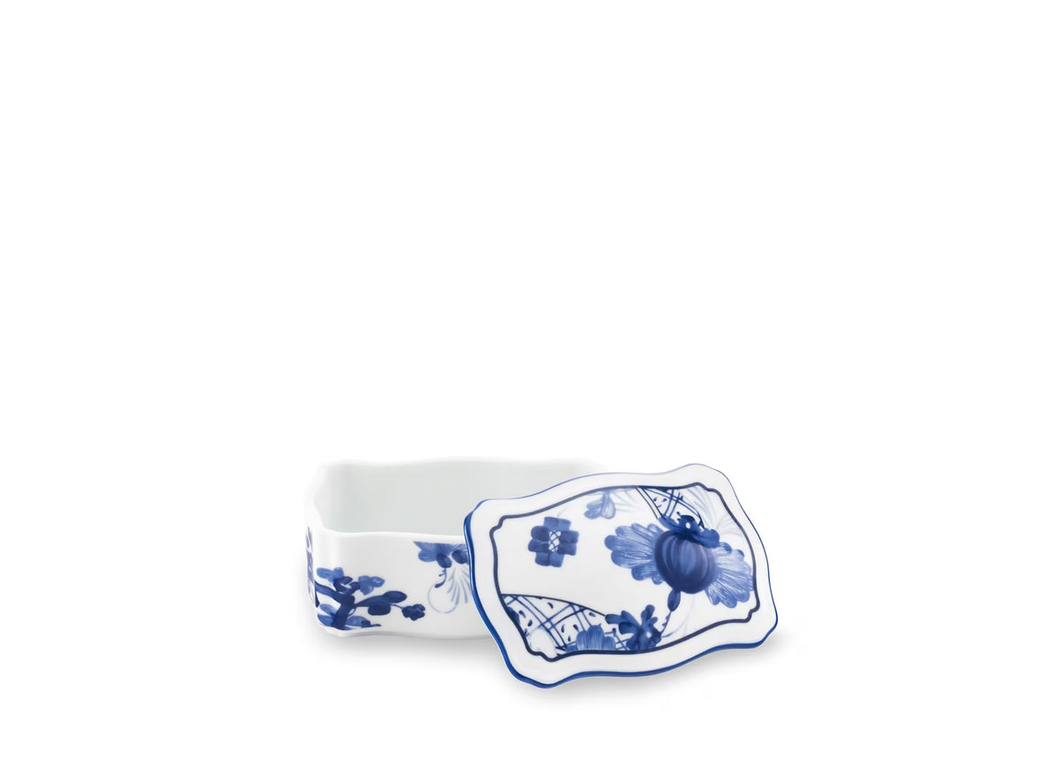 Oriente Italiano Indaco Jewelry Box with Cover by Ginori 1735