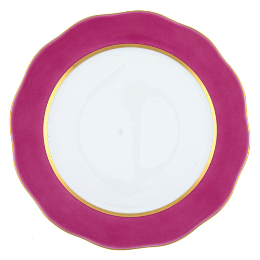 Herend Silk Ribbon Charger Plate - Raspberry