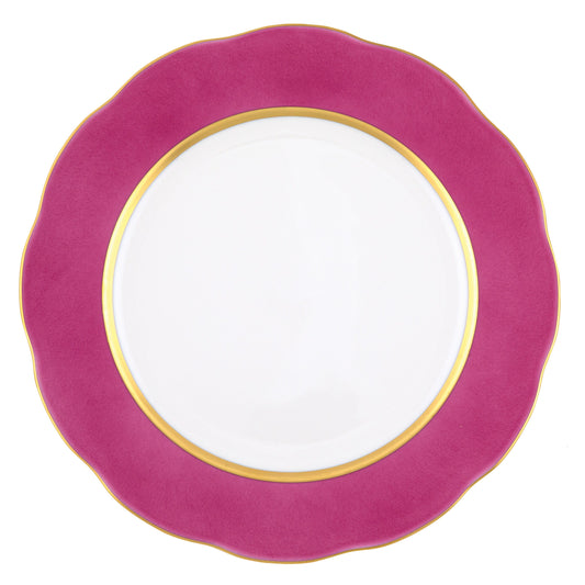 Herend Silk Ribbon Service Plate - Raspberry