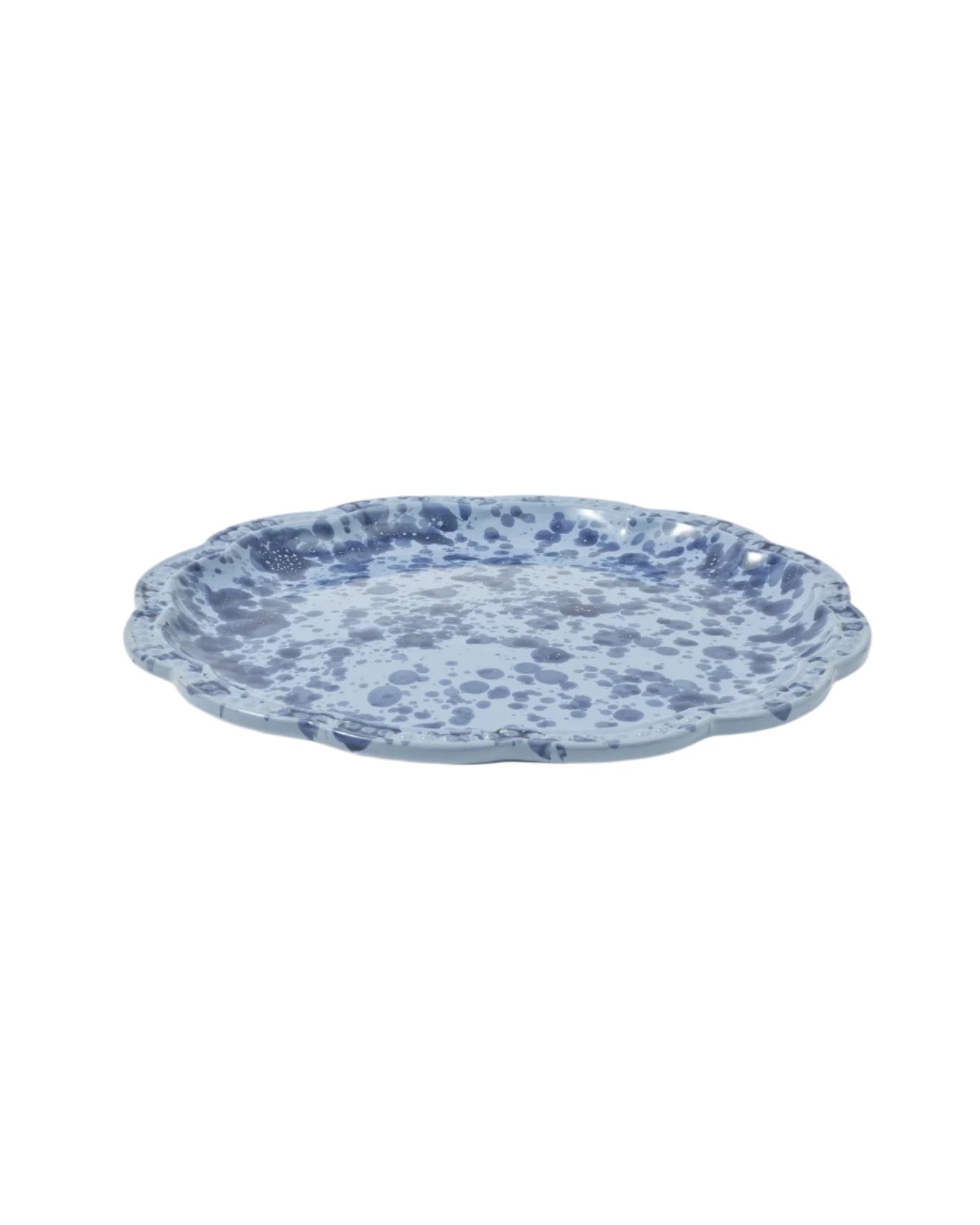 Blue Speckled Dinner Plates, Set of Two