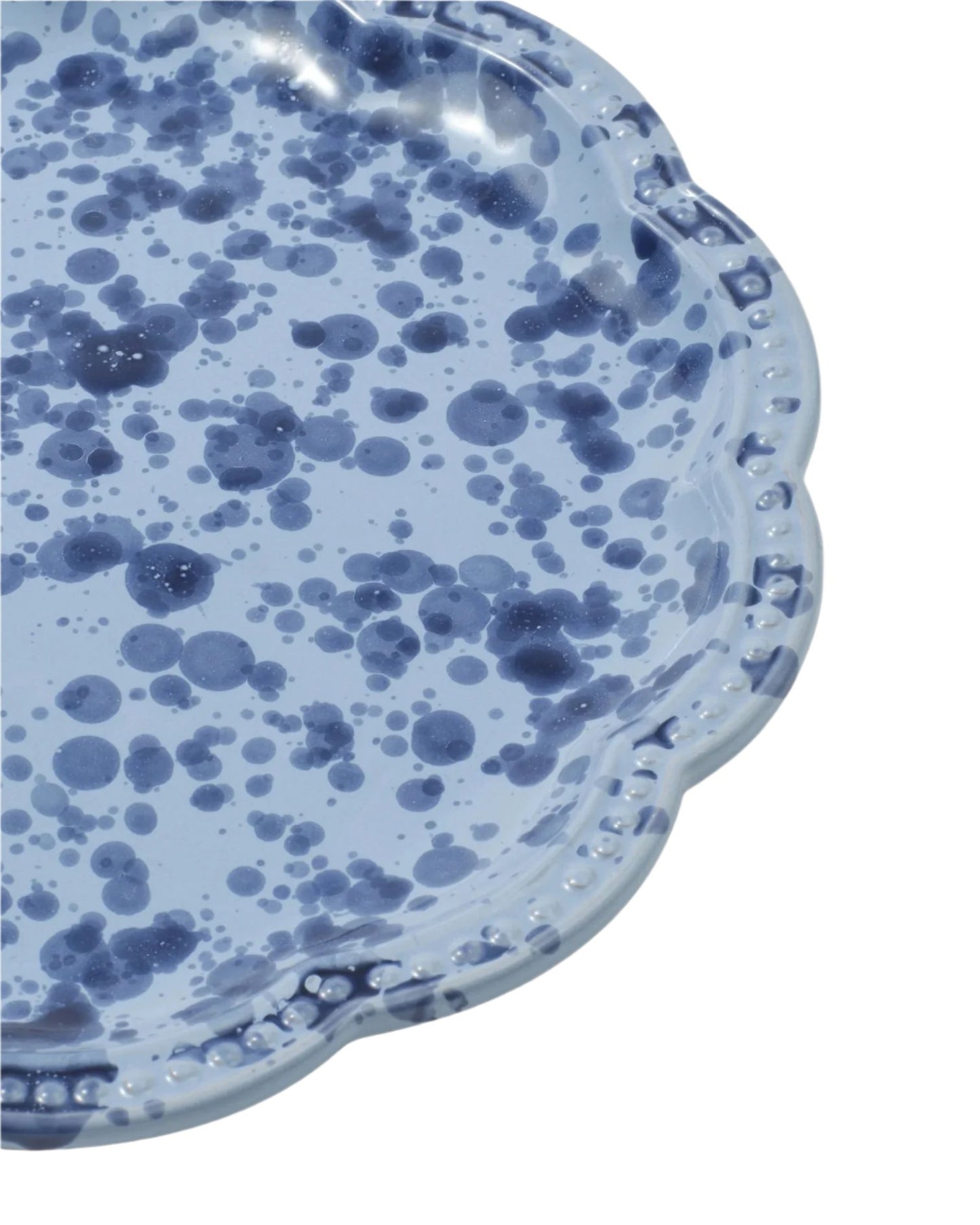 Blue Speckled Dinner Plates, Set of Two