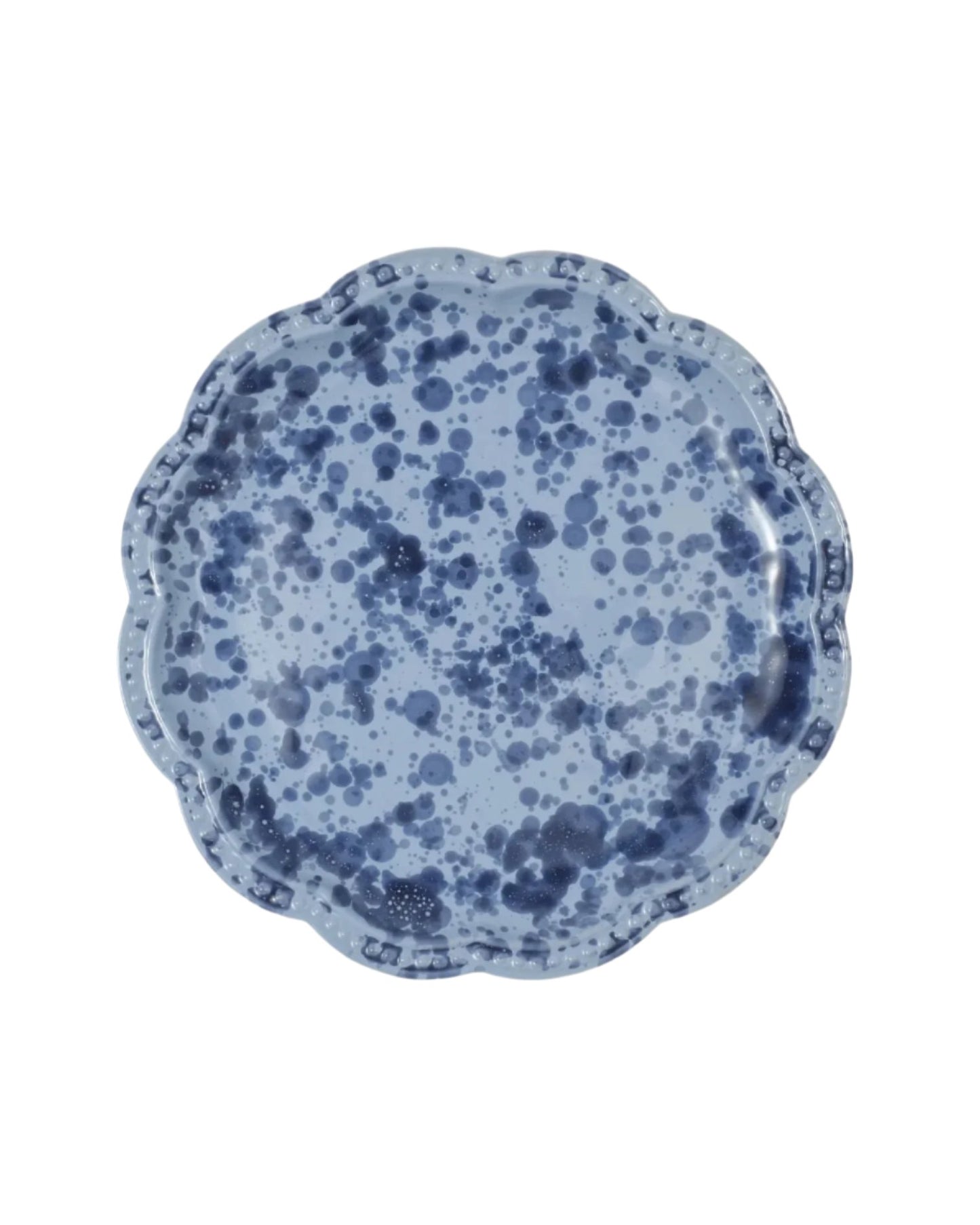 Blue Speckled Dinner Plates, Set of Two