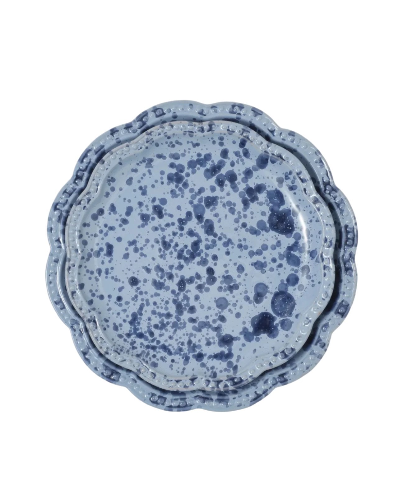 Blue Speckled Dessert/Salad Plates, Set of Two