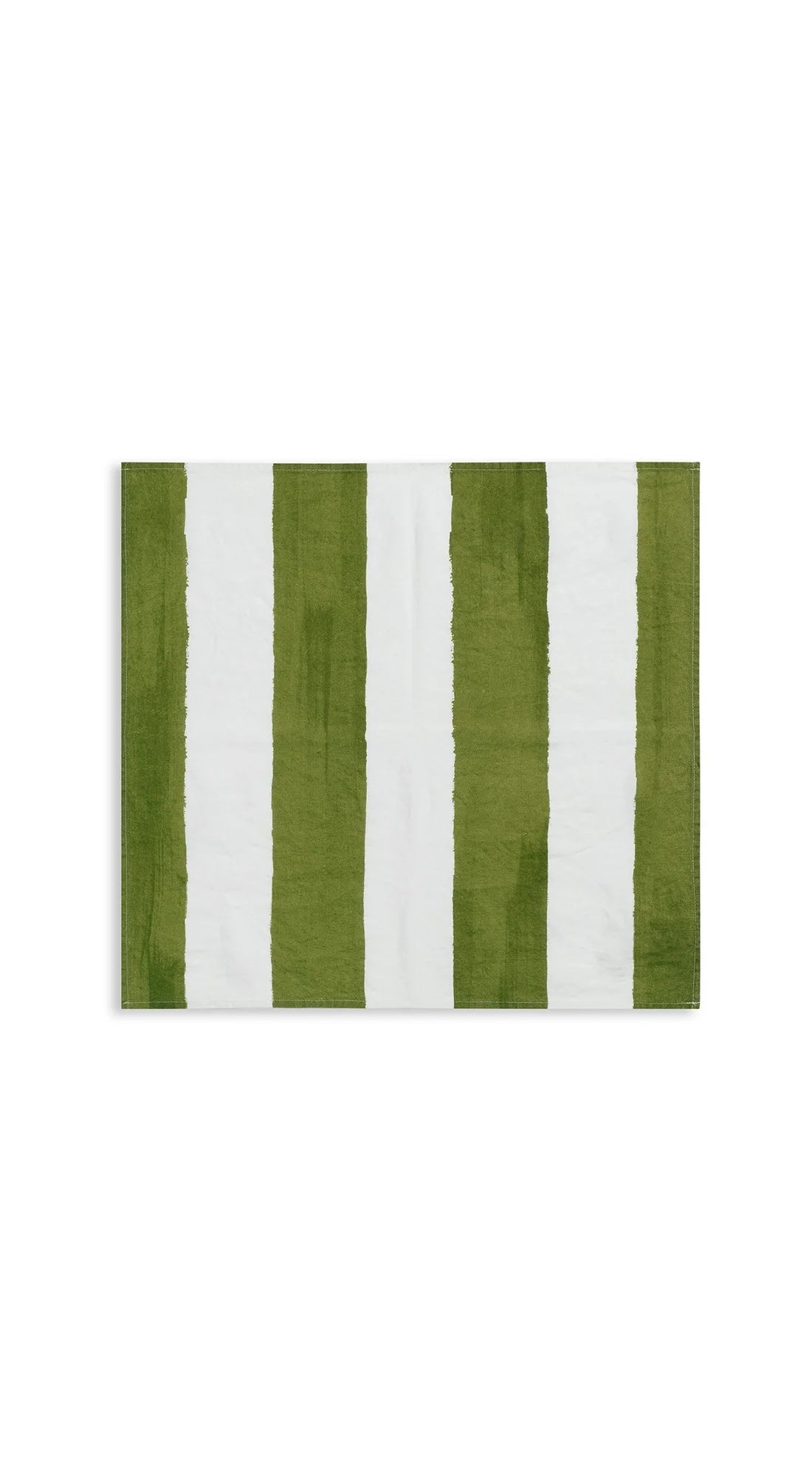 Green Stripe Linen Napkins Set Of 6