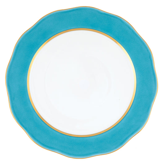 Herend Silk Ribbon Charger Plate - Turquoise