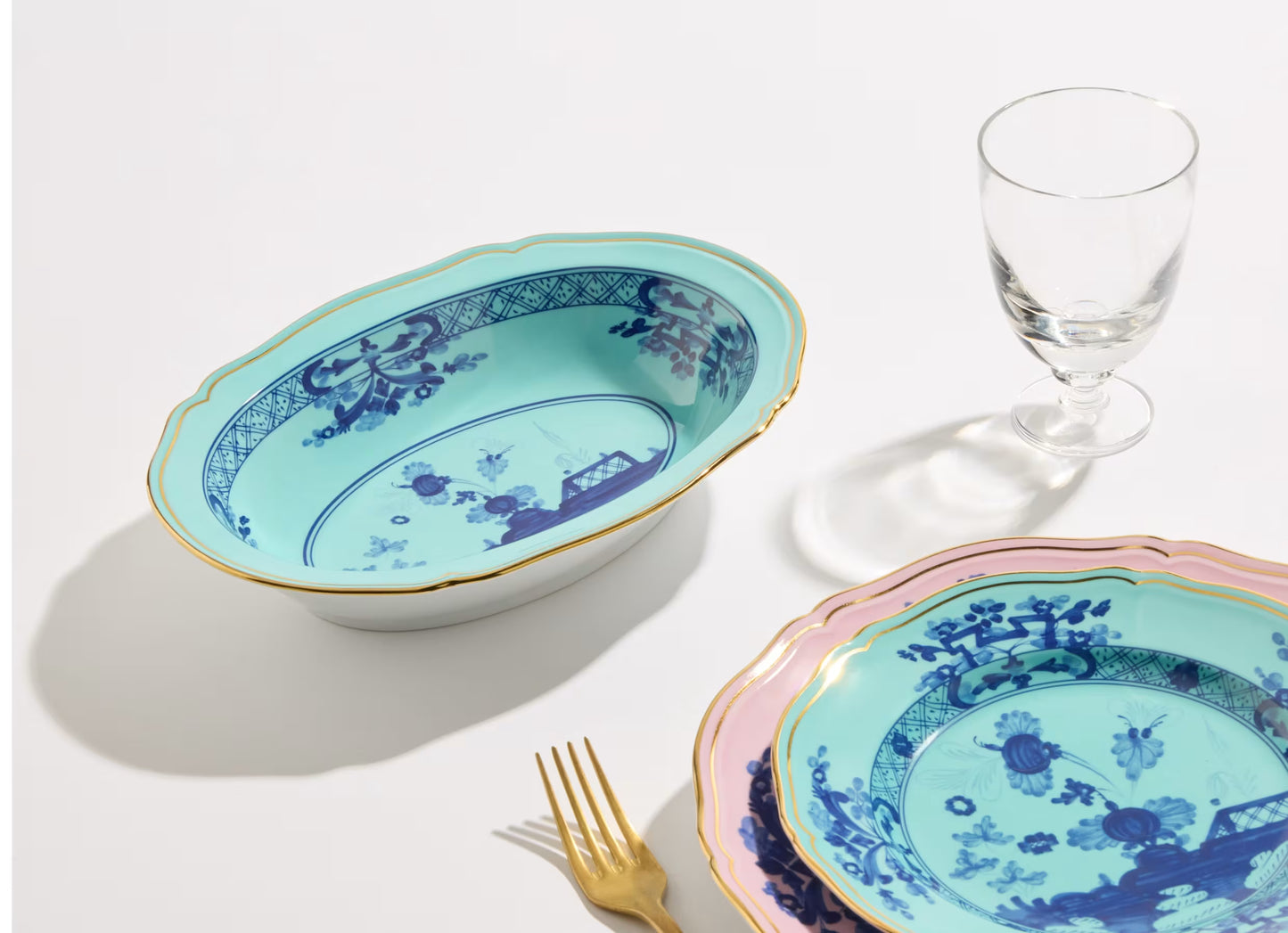 Oriente Italiano Iris Oval Bowl by Ginori 1735