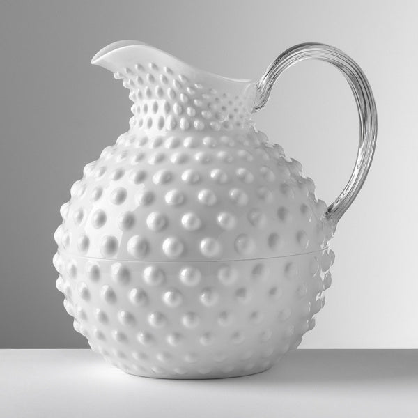 White Acrylic Textured Pitcher