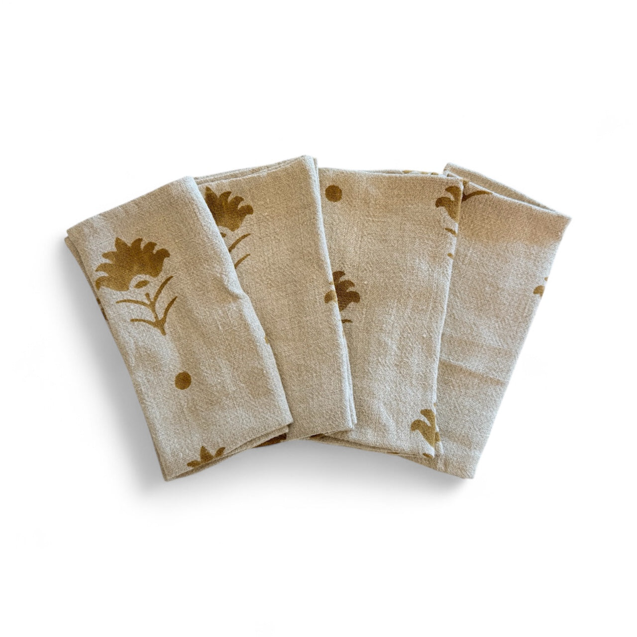 Woven Linen Napkin - Mustard Flower, Set of 6