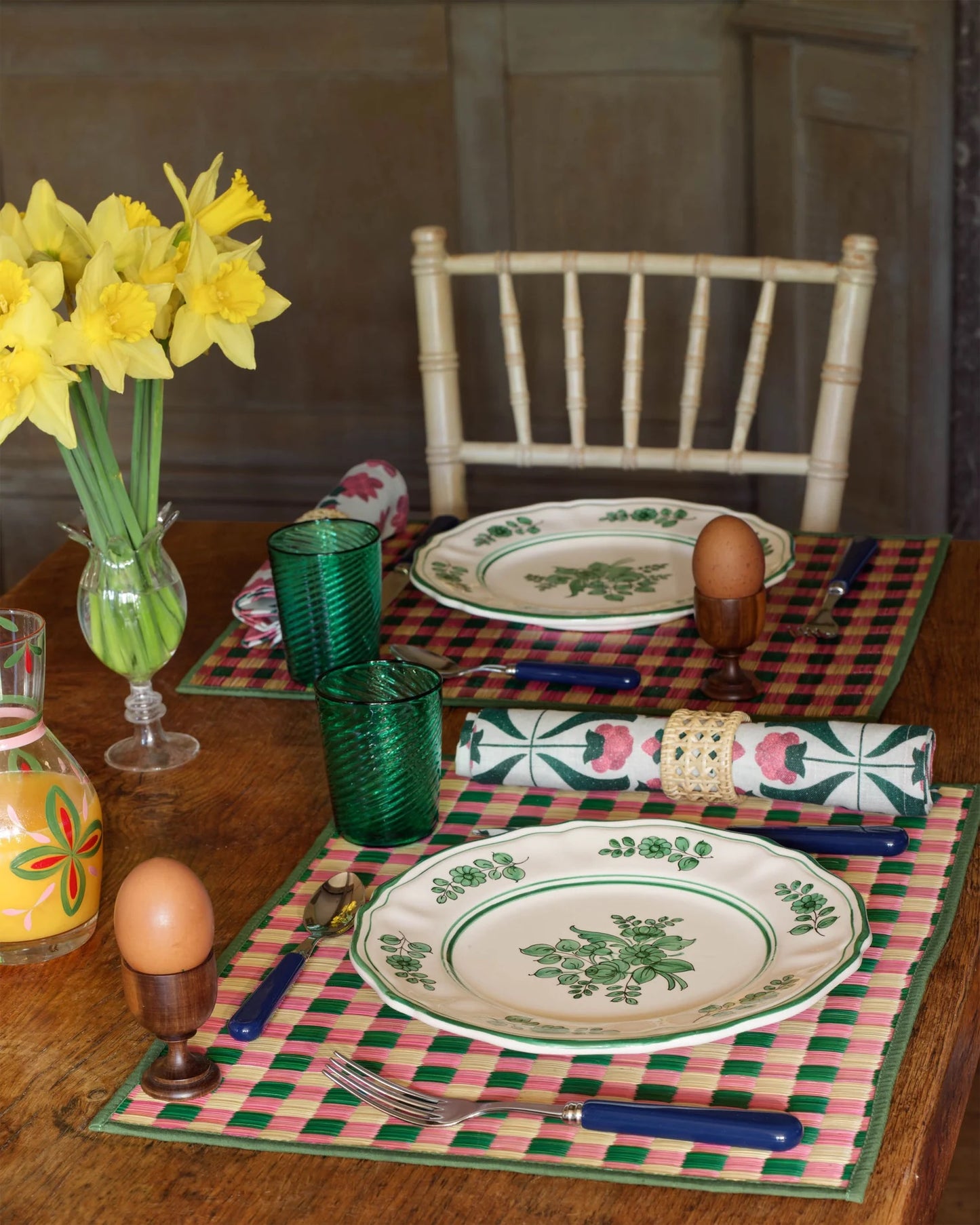 Sicilia Green Dinner Plates, Set of Two