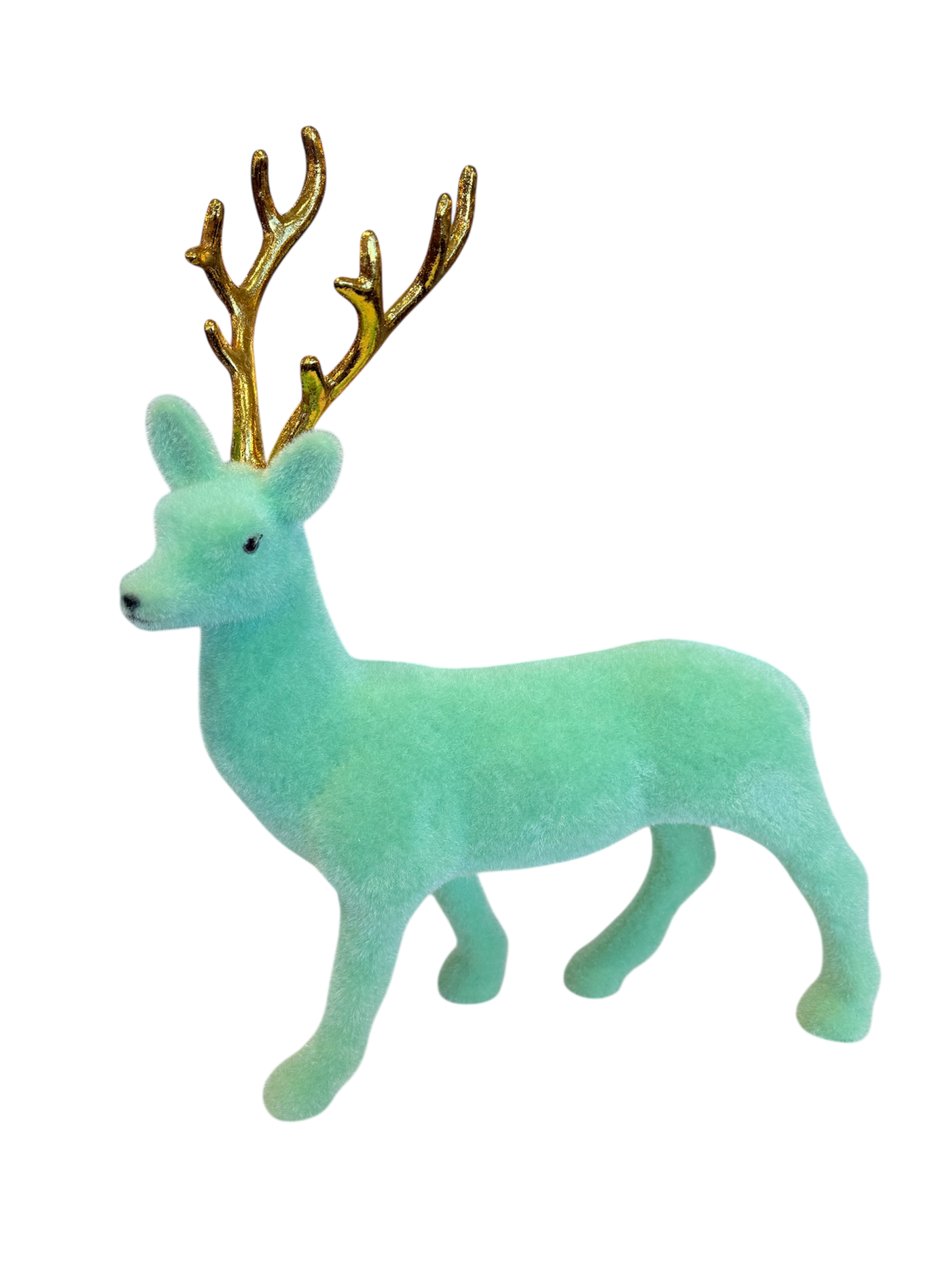 Flocked Reindeer - Seafoam Green