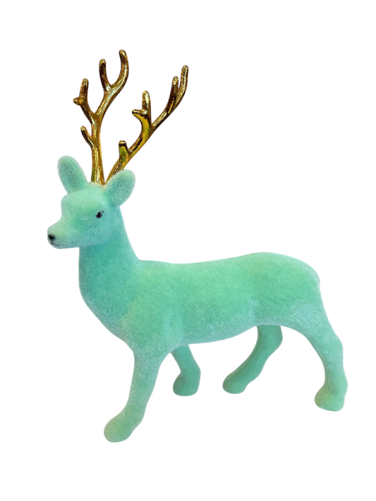 Flocked Reindeer - Seafoam Green