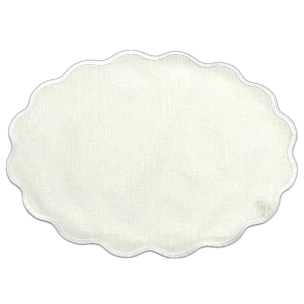 Oval Placemat White Set 6