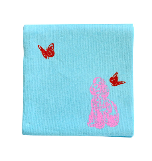 GG Bespoke Blue and Pink Poodle Cocktail Napkins