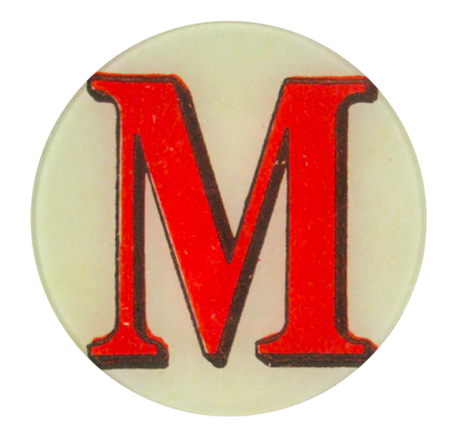 5 3/4 Red Letter M Plate