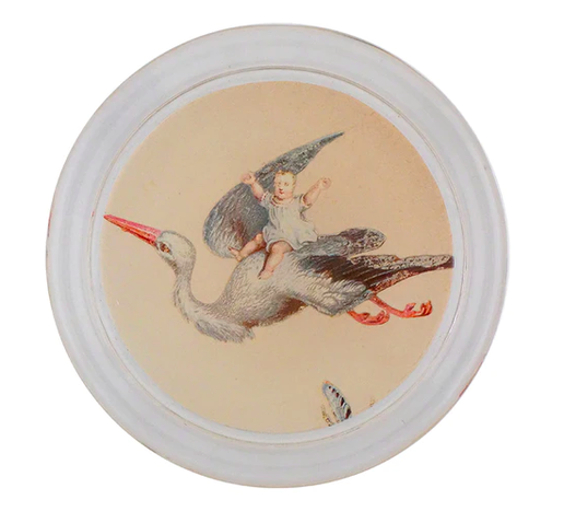 Stork With Baby 4" Coaster