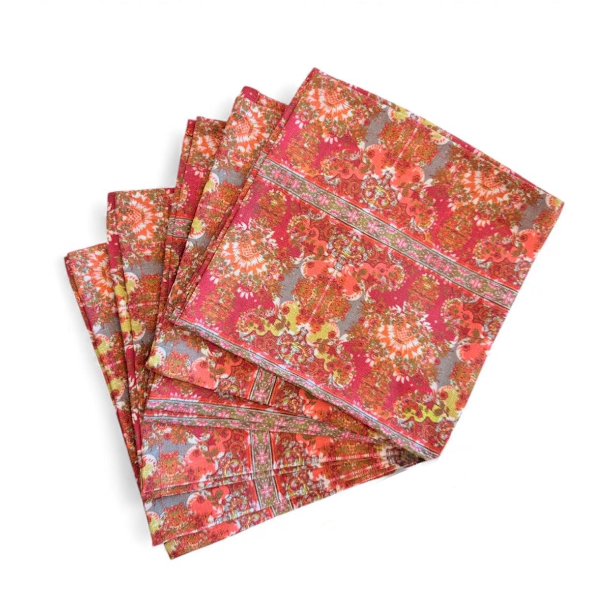 Cranberry Linen Napkins-Set of 6