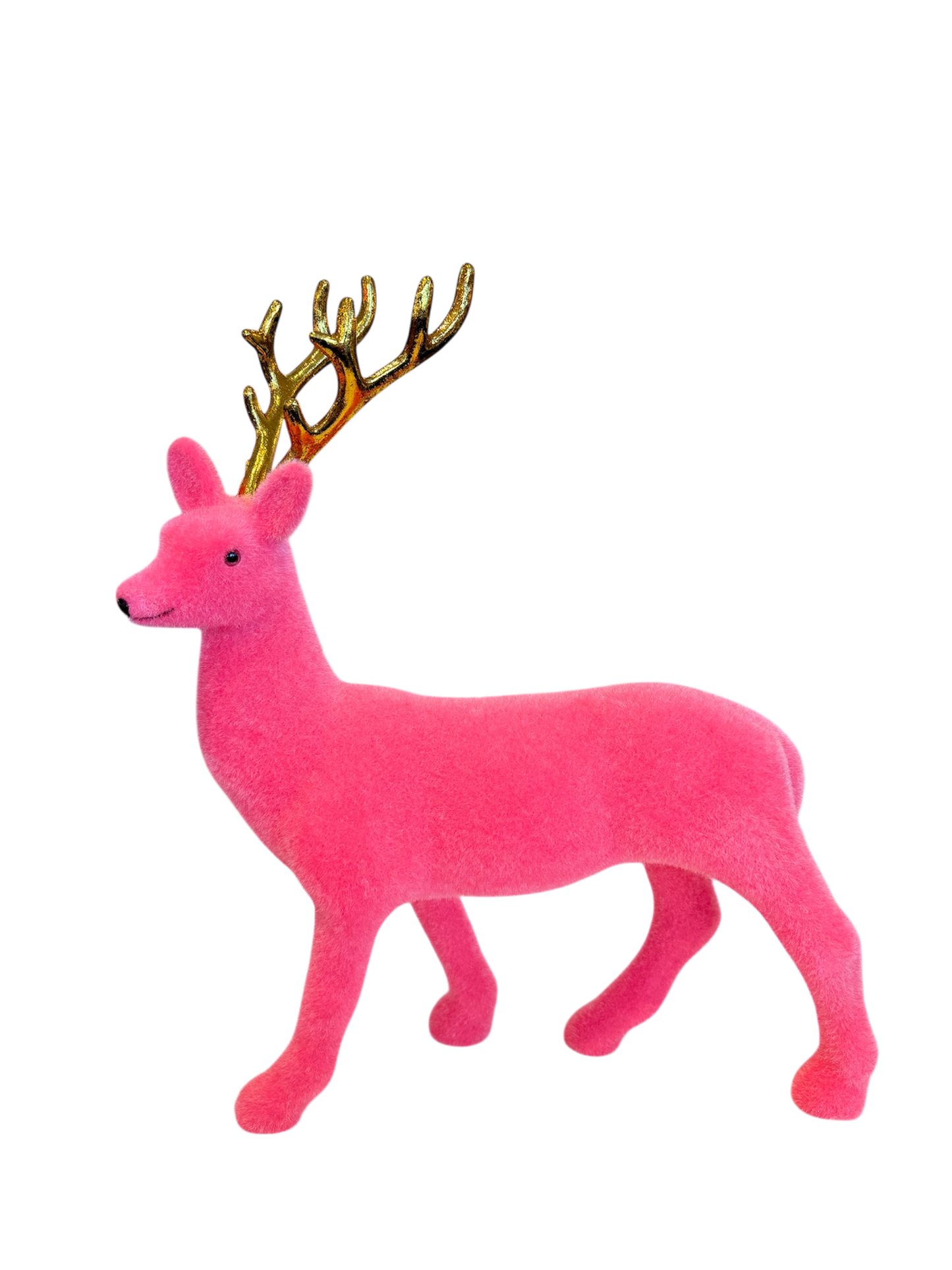 Flocked Reindeer - Pink