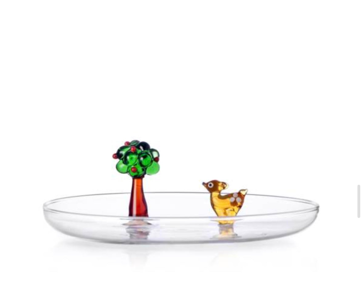 Fawn and apple tree plate