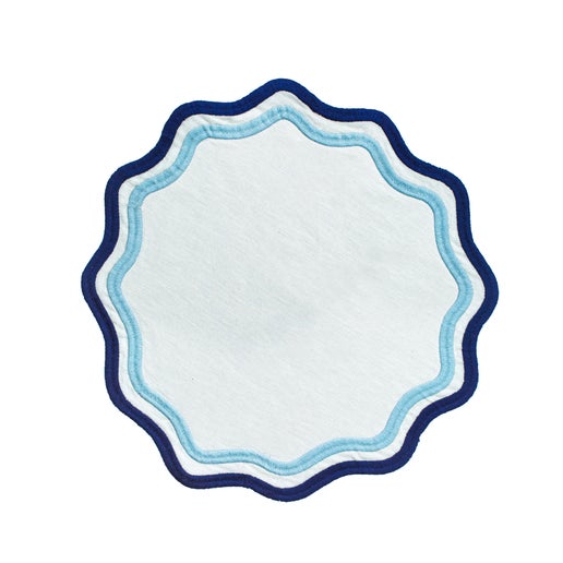 Blue Colorblock Linen Placemats S/4