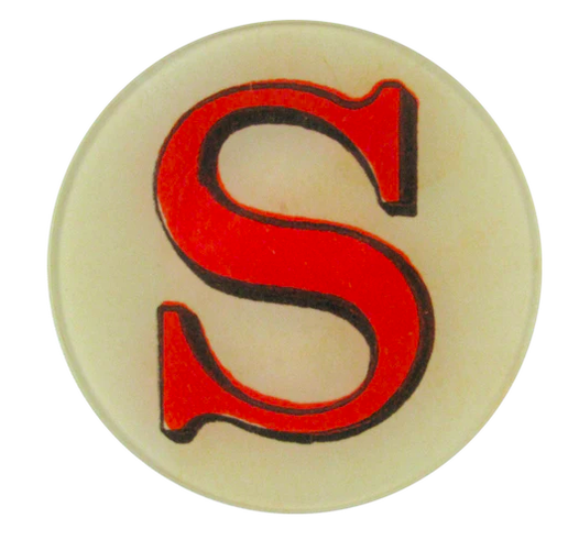 5 3/4" Red Letter S Plate