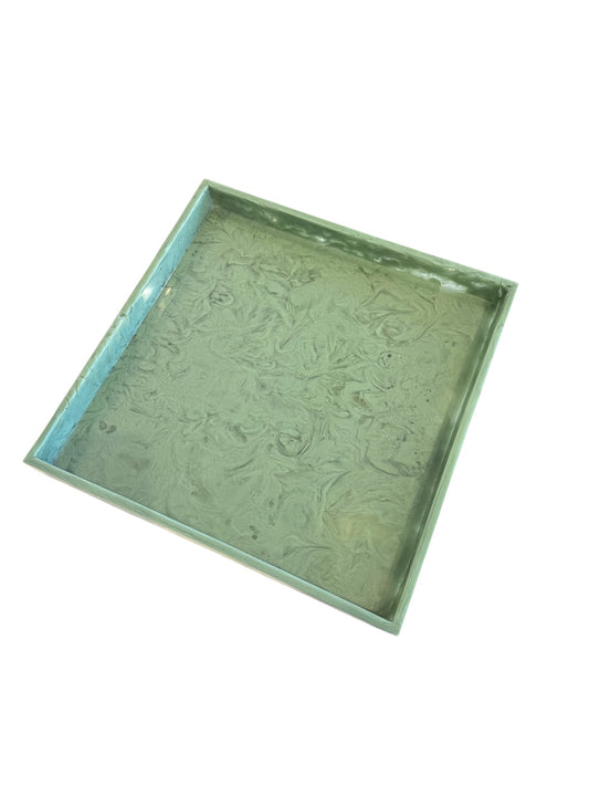 Sage Green Marble Resin Tray