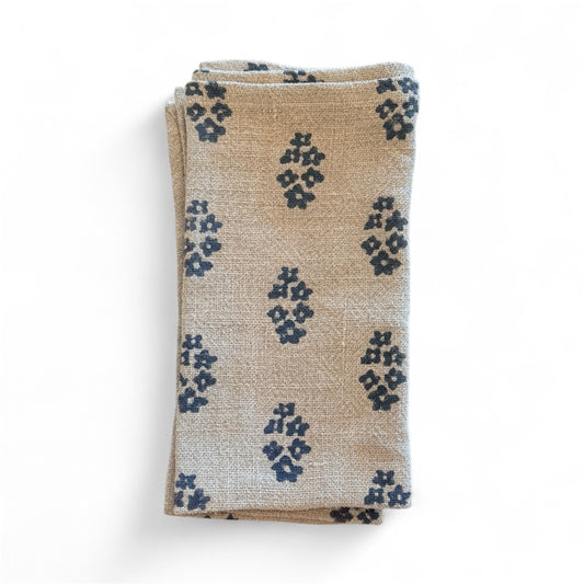 Woven Linen Napkin - Dark Blue, Set of 6