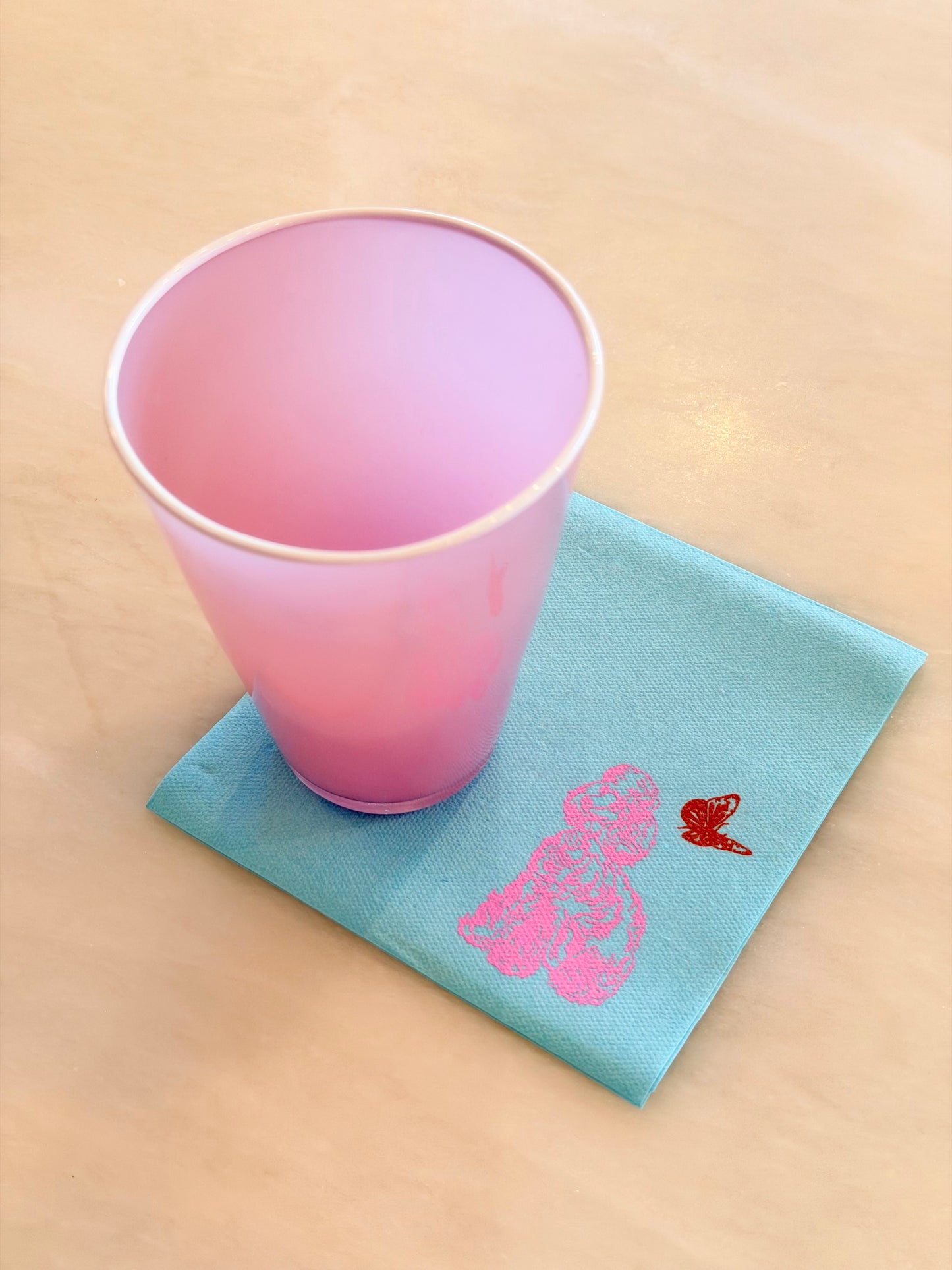 GG Bespoke Blue and Pink Poodle Cocktail Napkins