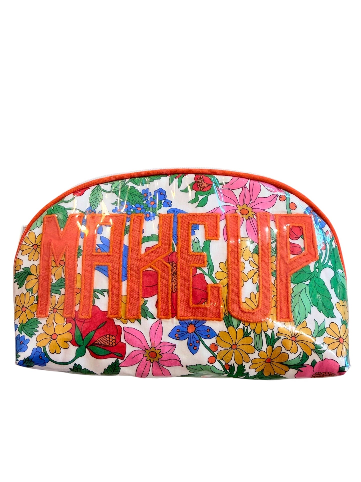 Small Floral Round Zip Makeup Bag