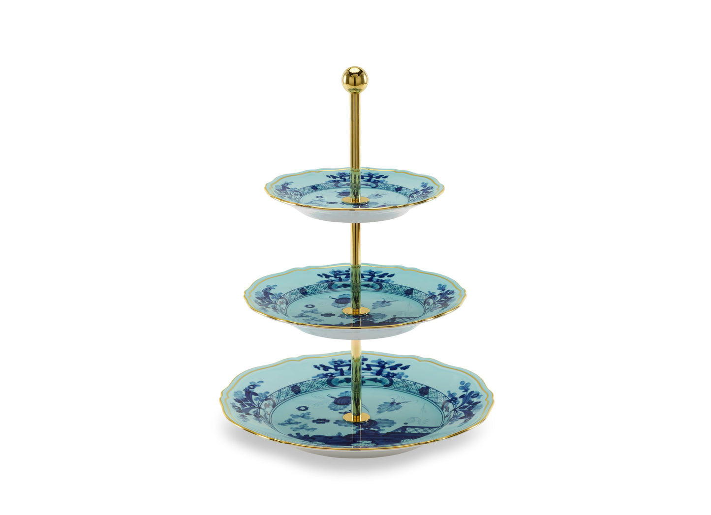 Oriente Italiano Iris 3-tier Serving Stand By Ginori 1735
