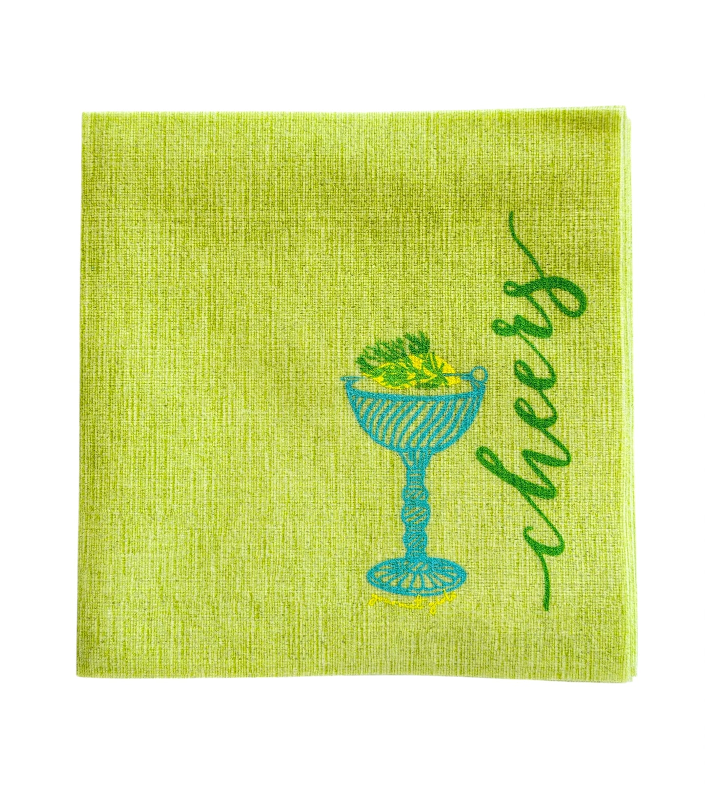 GG Bespoke Light Green Cheers Cocktail Napkins