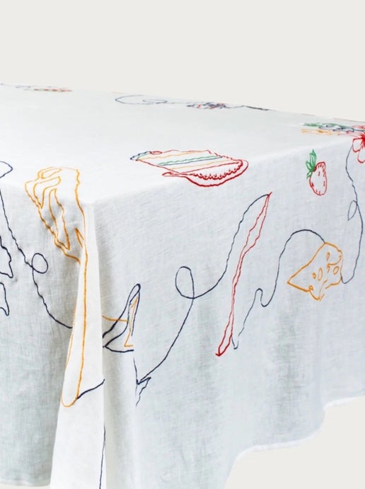 Fête Embroidered Tablecloth