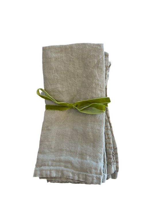 Khaki Linen Napkins S/6