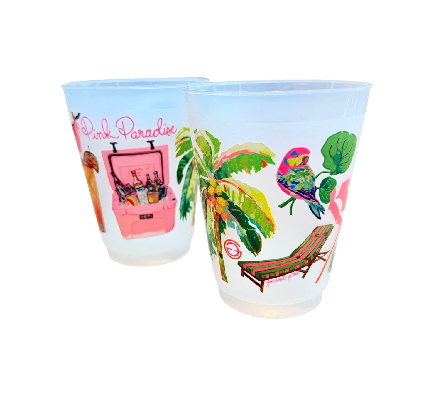 Pink Paradise Shatterproof Cups, set of 10
