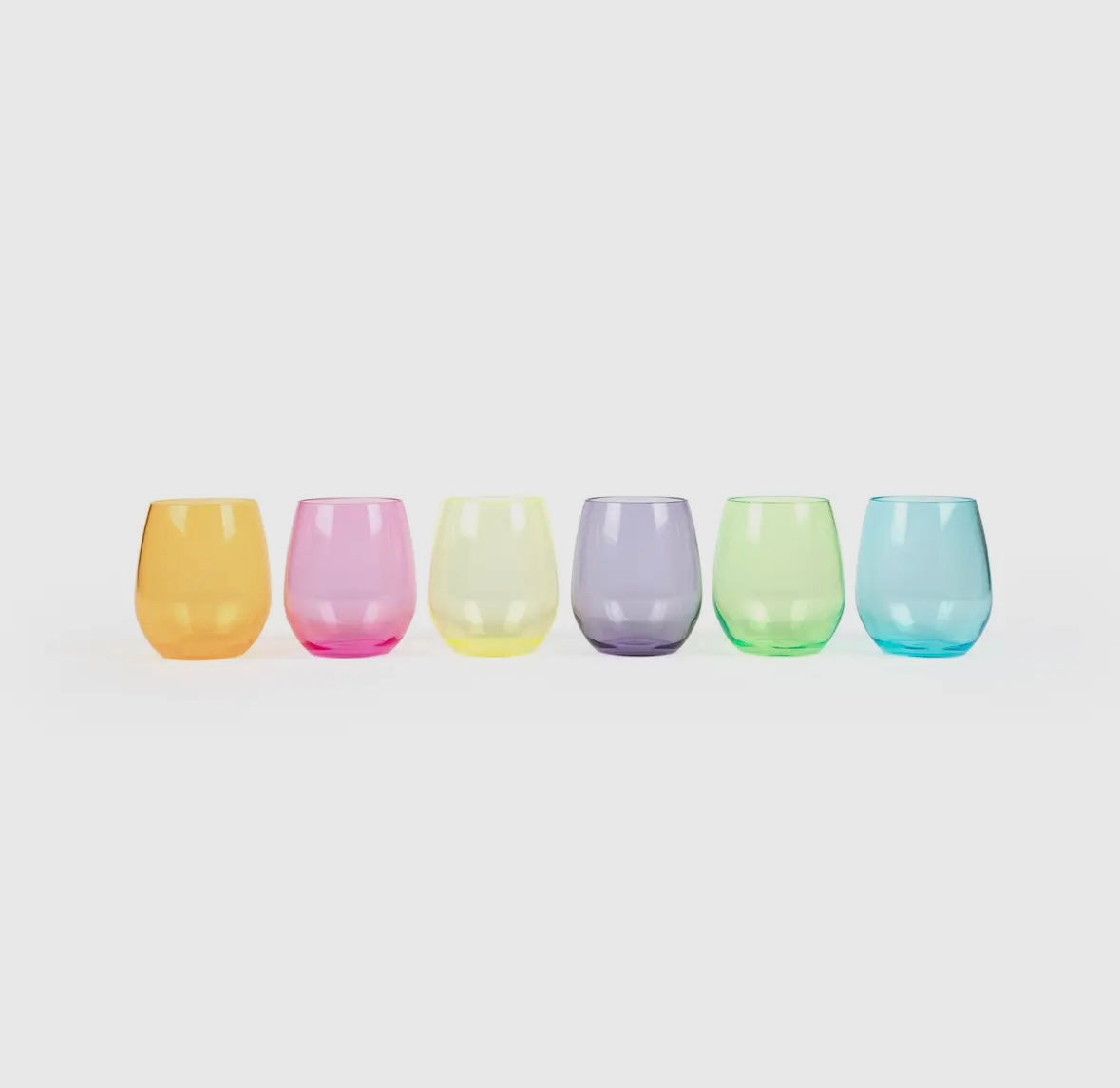 Acrylic Rainbow Wine Glasses set of 6