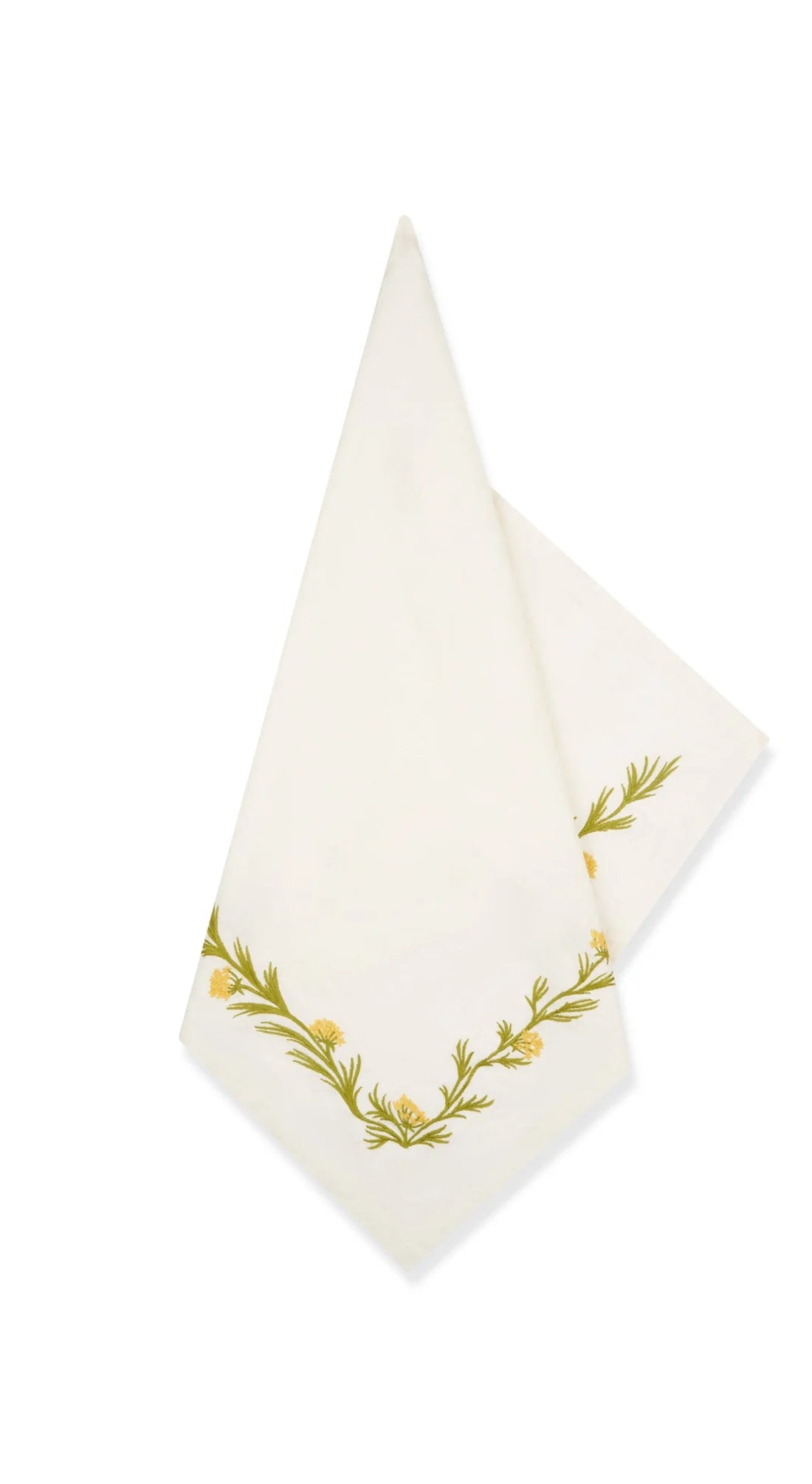 Embroidered fennel napkin