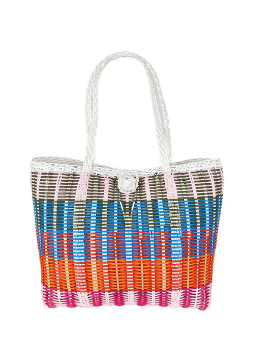 The Lilley Line Extra Small Bag in Orange, Pink, Blue & White