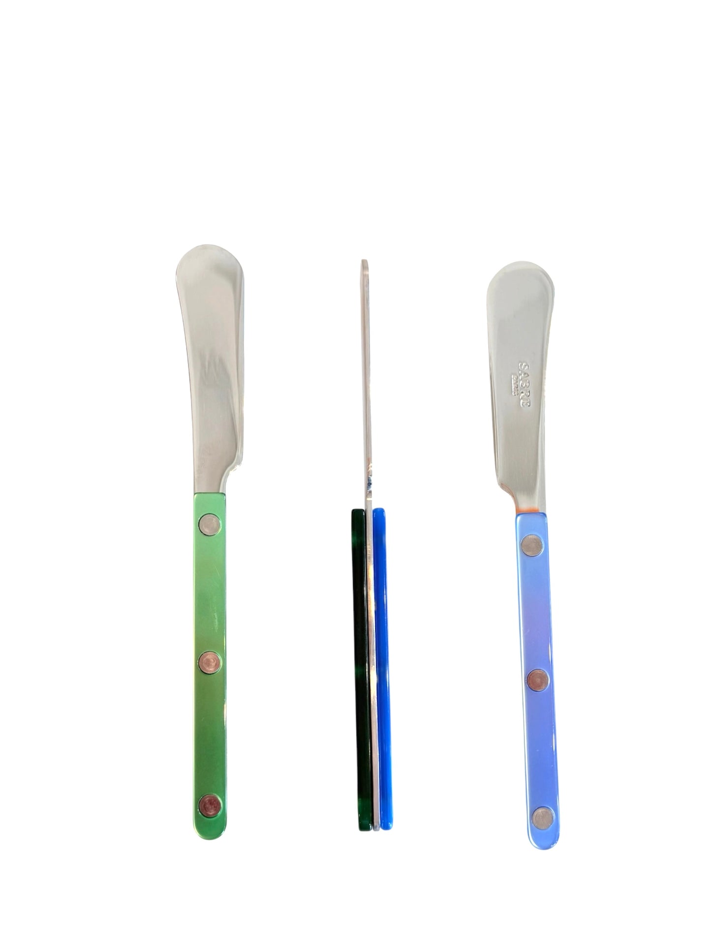 Sabre Bistrot Butter Spreader- Pearly Green & Blue Bicolor