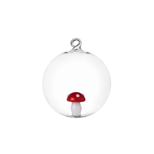 Mushroom glass ornament