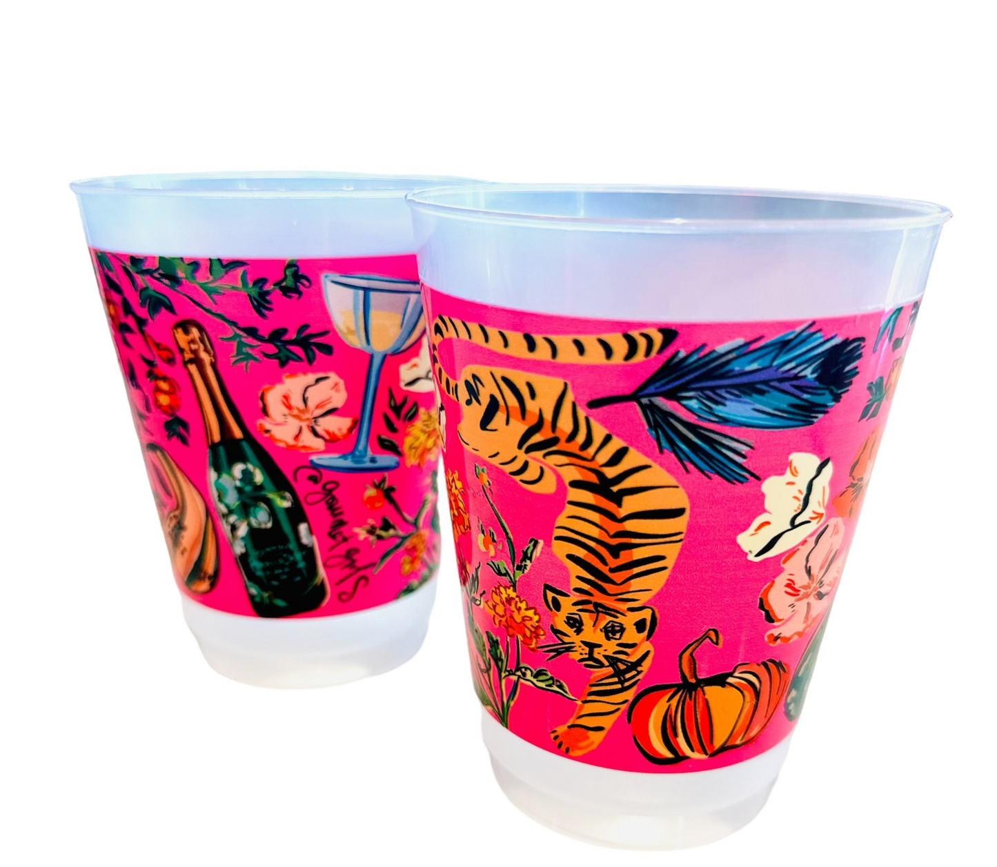 Tiger Peacock Party Shatterproof Cups