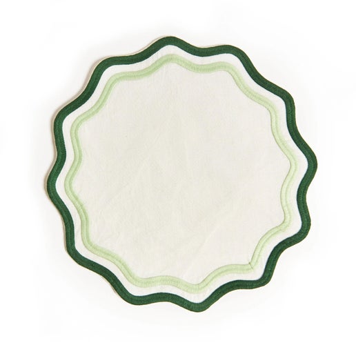 Green Colorblock Linen Placemats S/4