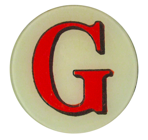 5 3/4" Red Letter G Plate