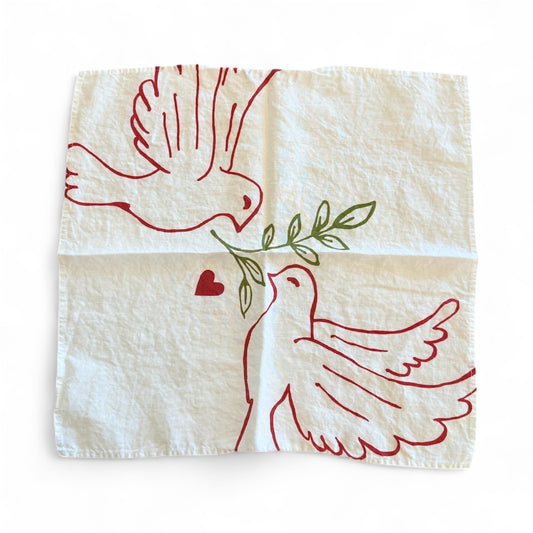 Summerill and Bishop Red Dove Linen Napkins- Set of 6