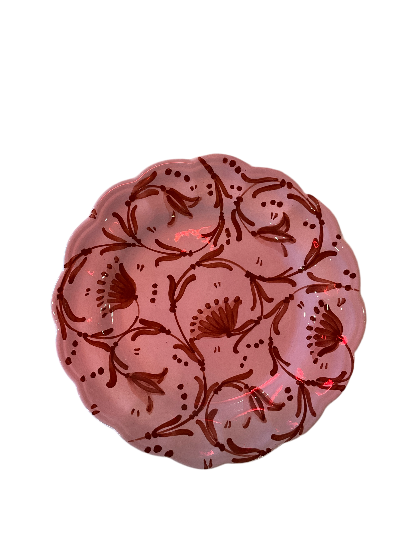 Pink and Red Floral Plates S/2