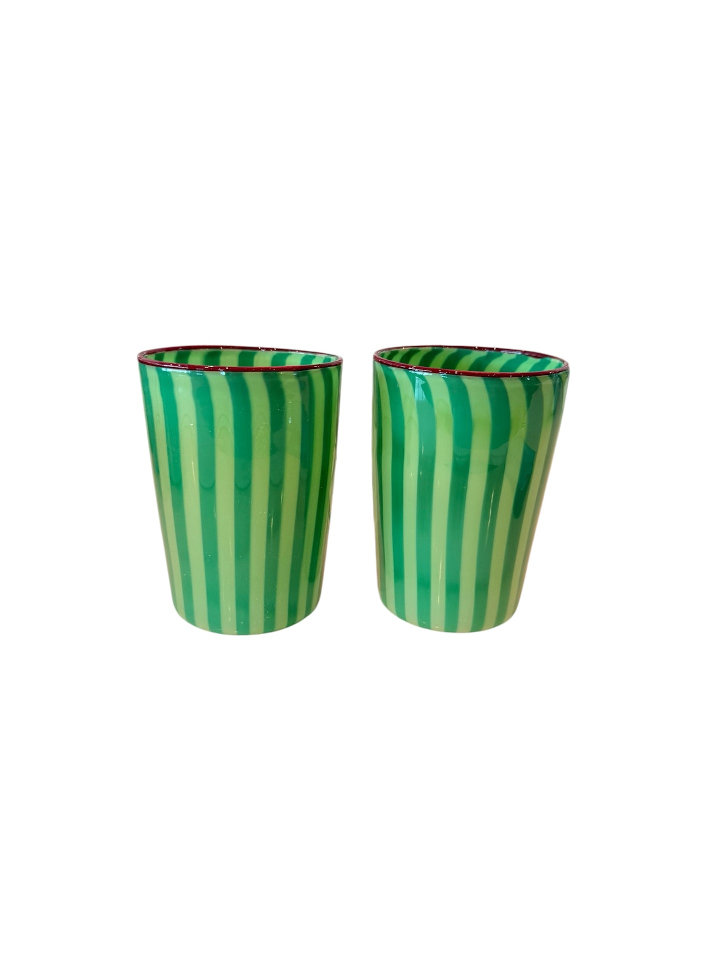 Venetian Forest and Lime Striped Tumbler-Set of 2