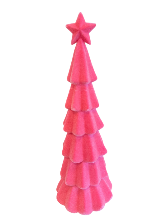 Large Flocked Christmas Tree - Pink