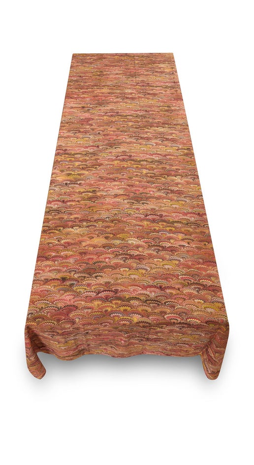 Summerill and Bishop Marble Fan Linen Tablecloth 65 x 150”