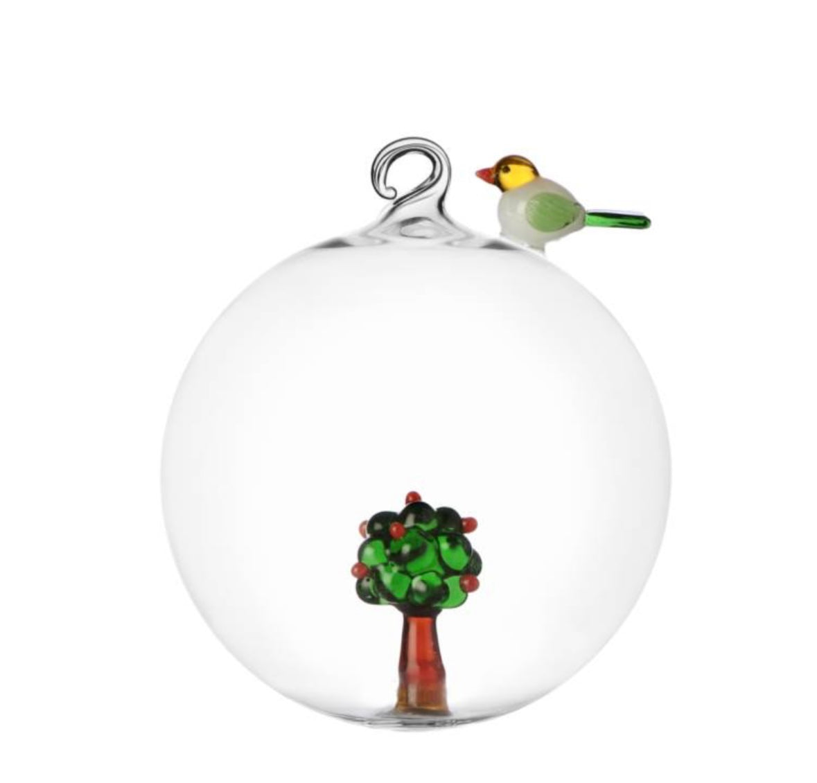 Apple tree with bird glass ornament