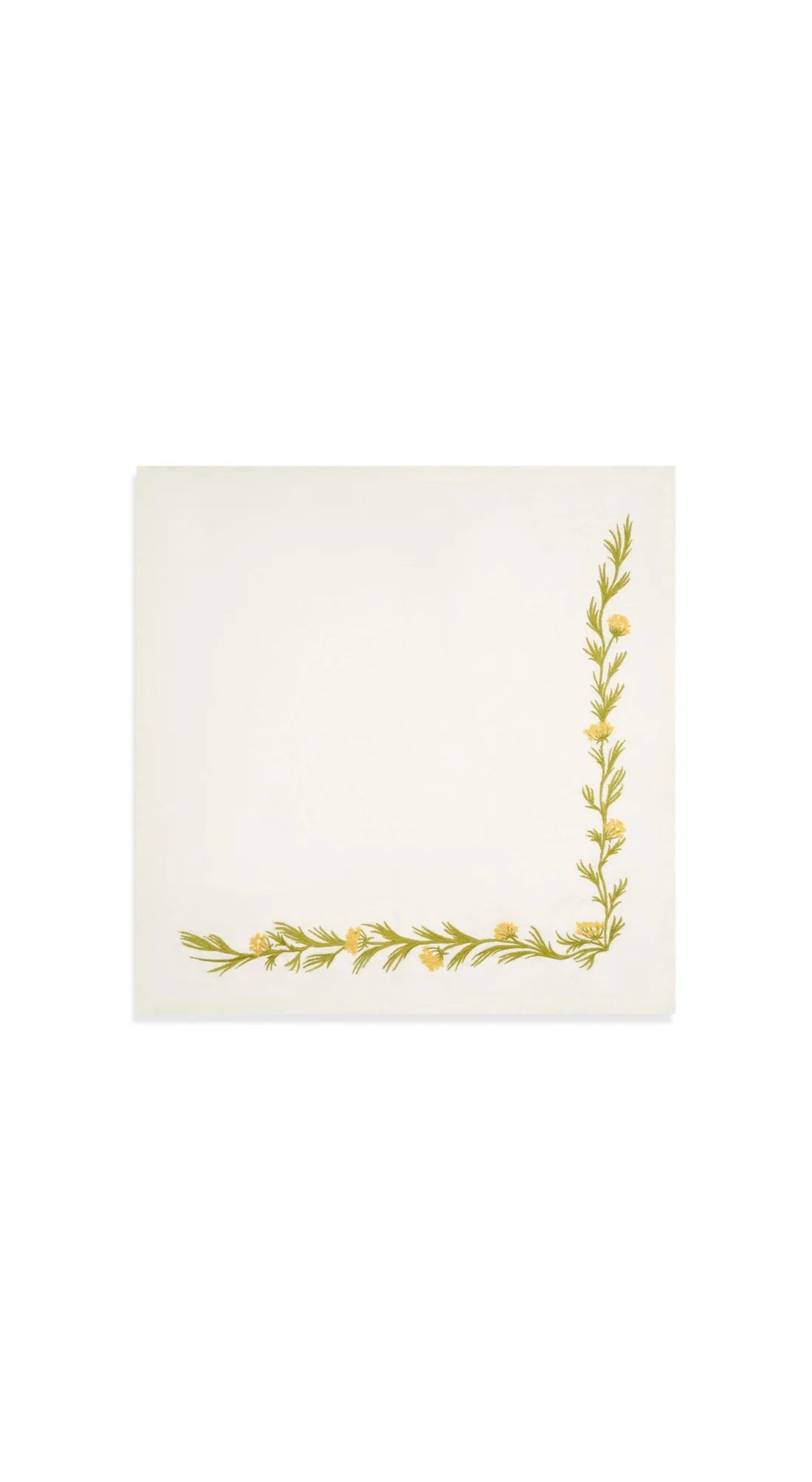 Embroidered fennel napkin